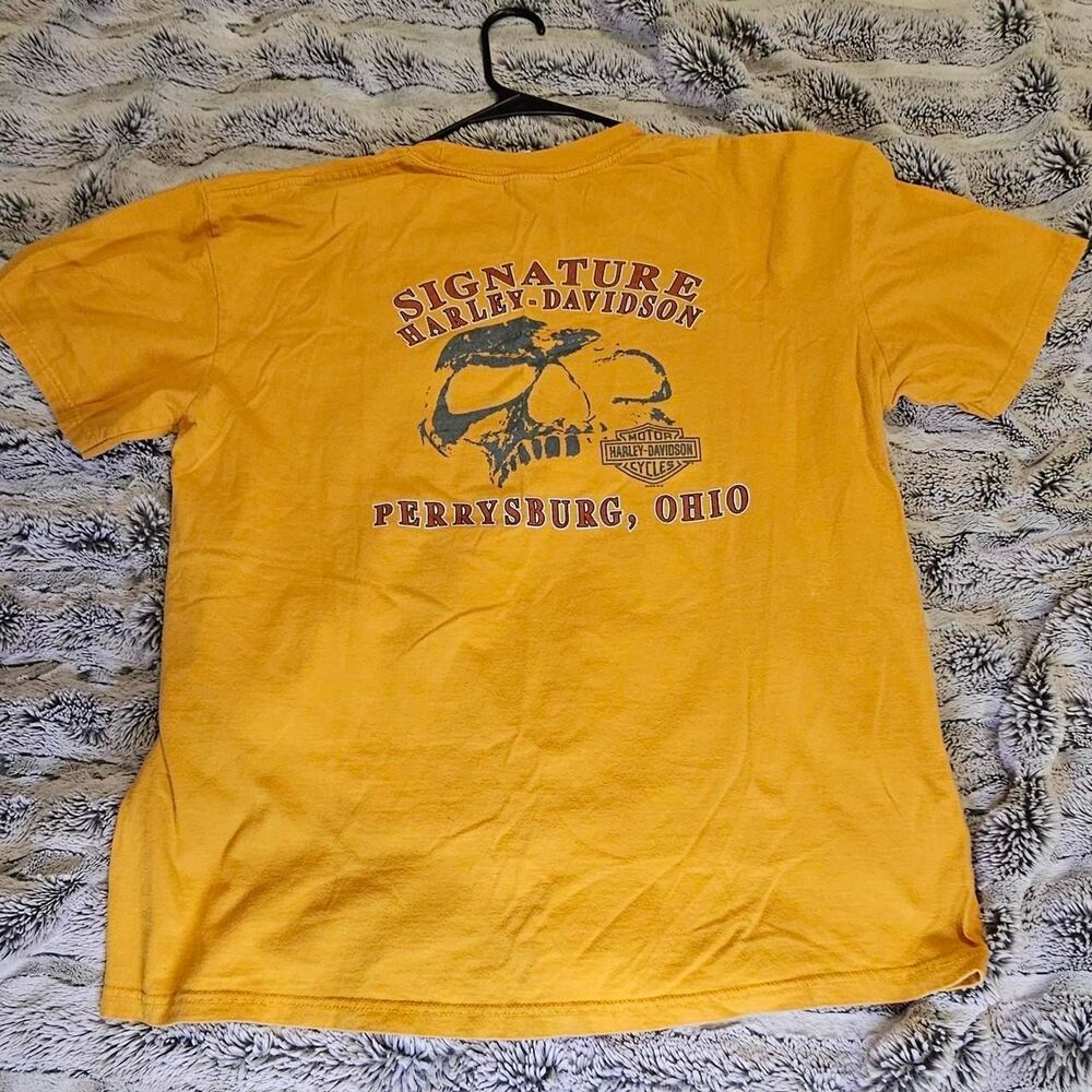 Harley-davidson Men's Yellow and Orange T-shirt